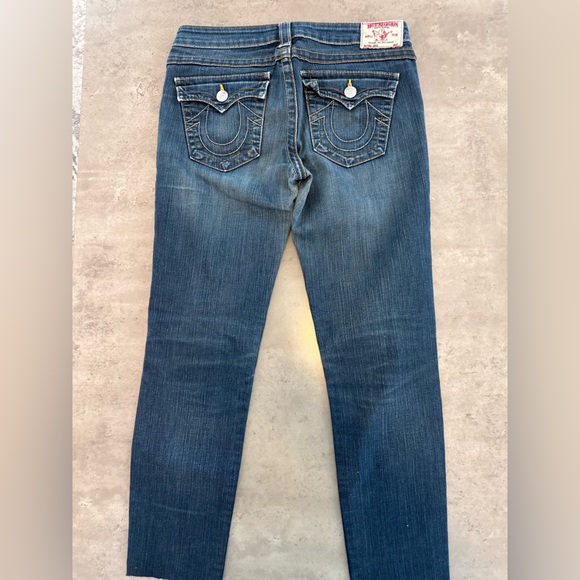 True Religion Dark Blue Skinny Jeans Y2K style - Picture 6 of 9